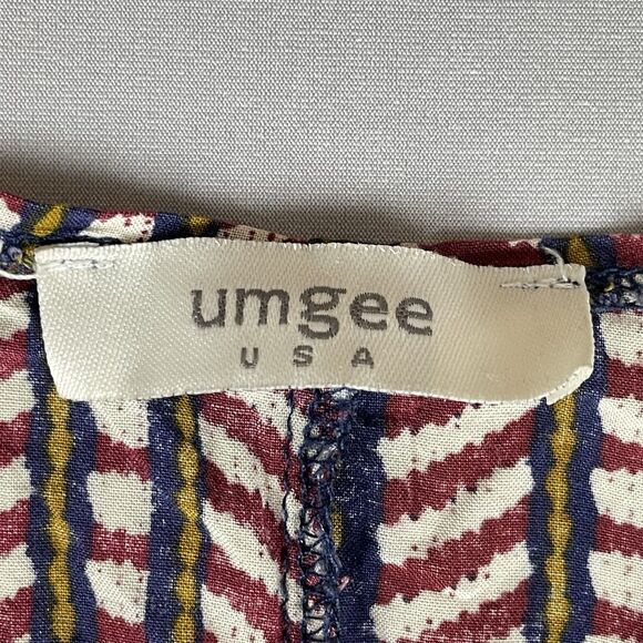 Umgee Lace Up Front Bell Sleeve Mini Dress Tunic Women's Sm Blue Floral Boho - Picture 6 of 15